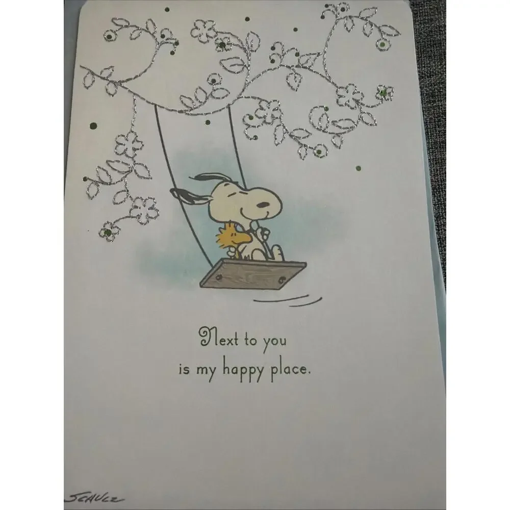 Hallmark Peanuts Anniversary Greeting Card Snoopy Woodstock Next To You Is My